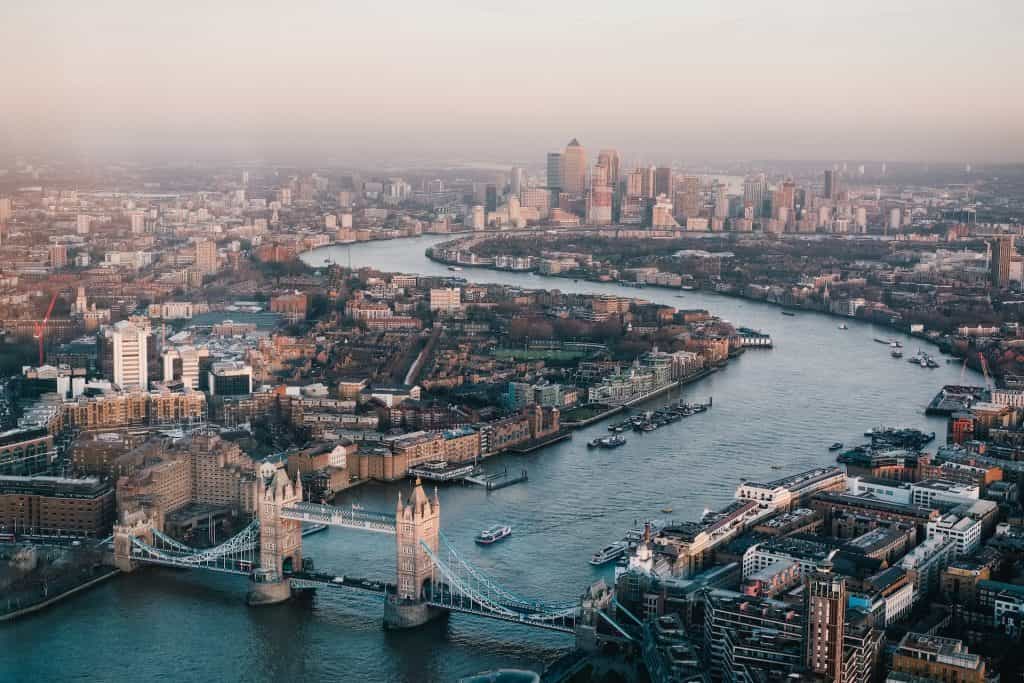 Die Themse in London.