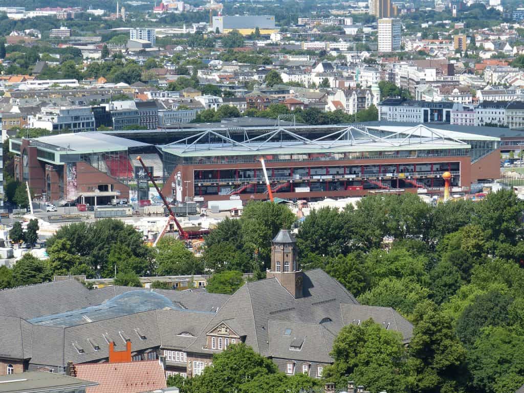 Das Millerntor-Stadion im Hamburger Stadtviertel Sankt Pauli. 