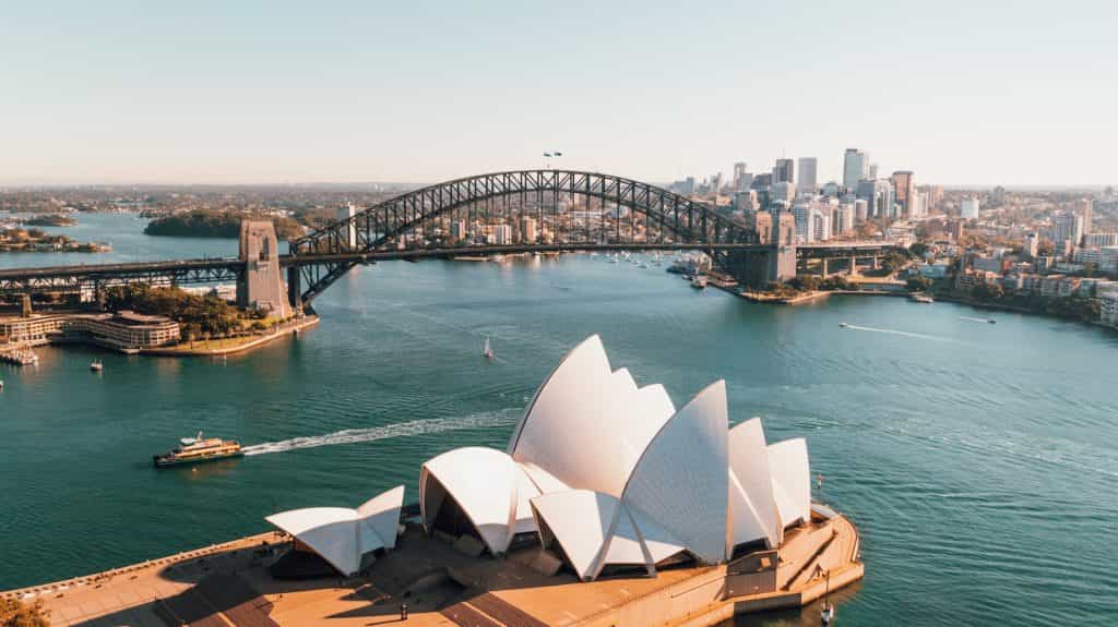Der Hafen von Sydney in Australien.