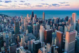 Die Skyline von Chicago.