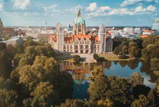 Das neue Rathaus in Hannover.