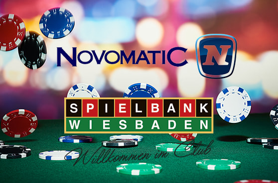 Novomatics Übernahme der Spielbank Wiesbaden symbolisch dargestellt.