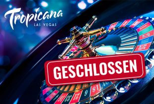 Symbolische Darstellung der Schließung des Tropicana Casinos in Las Vegas.