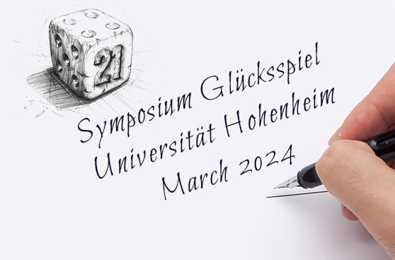 Teilnehmer und Redner während einer Präsentation auf dem Glücksspiel-Symposium 2024 an der Universität Hohenheim.