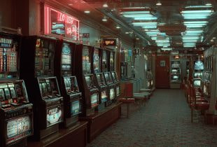 Spielautomaten in einer Spielhalle.