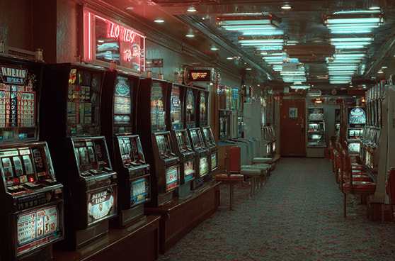 Spielautomaten in einer Spielhalle.