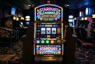 Ein Spielautomat in einer Spielhalle.
